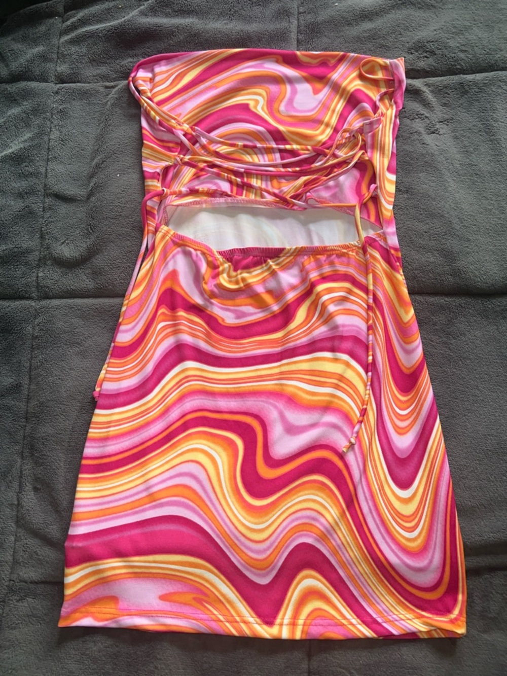 Windsor Pink and Yellow Swirl Mini Dress - Picture 3 of 5